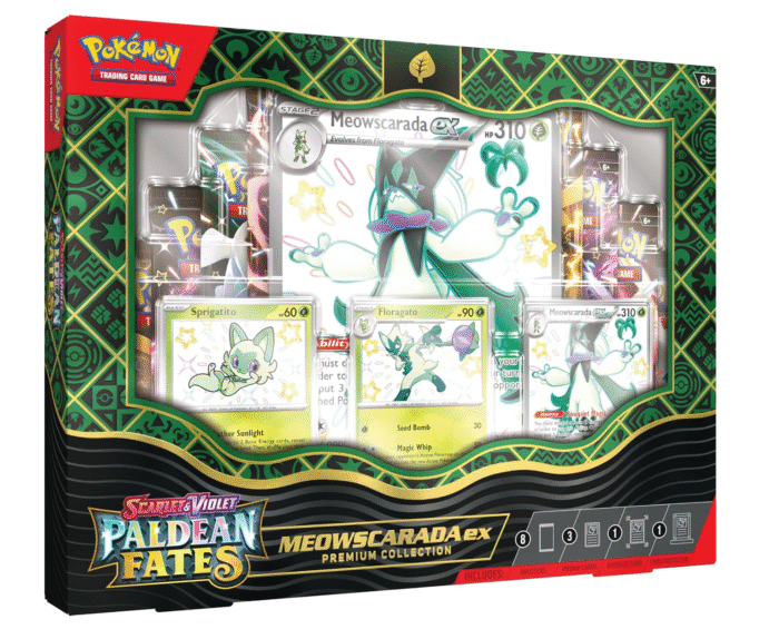 POKEMON TCG: Scarlet and Violet: PALDEAN Fates: POKEMON EX Premium Collection - Shiny Sprigatito